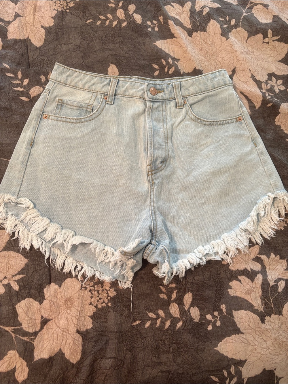 wild fable Light Blue Frayed Hem Denim Shorts
